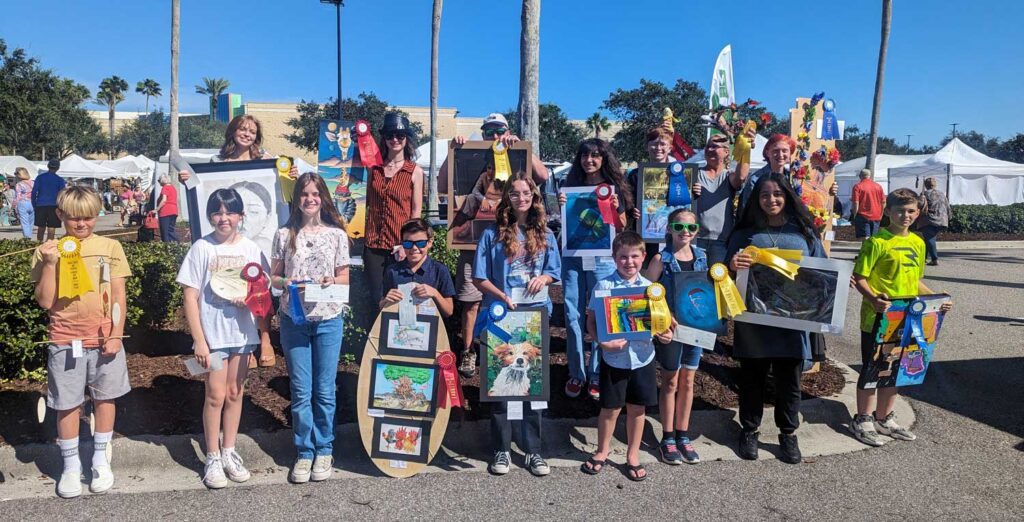 The student winners of the 2023 Space Coast Art Festival